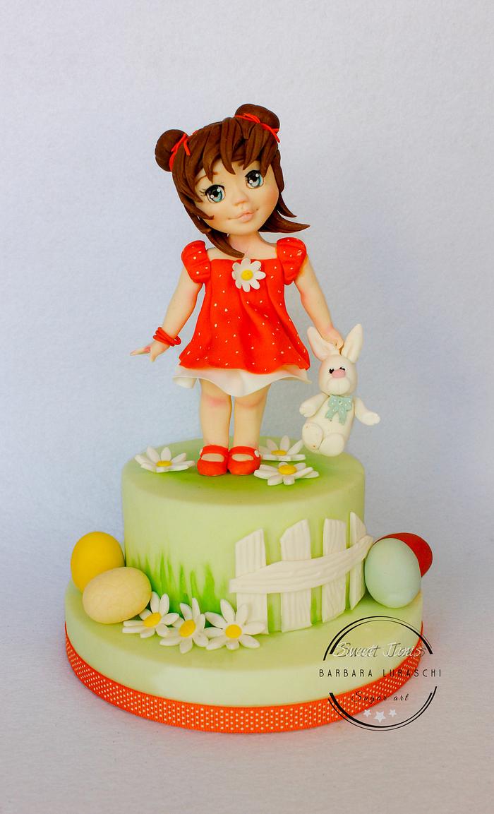 Spring doll cake