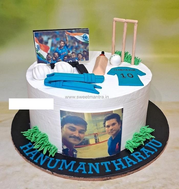 Cricket cake for Sachin Tendulkar fan