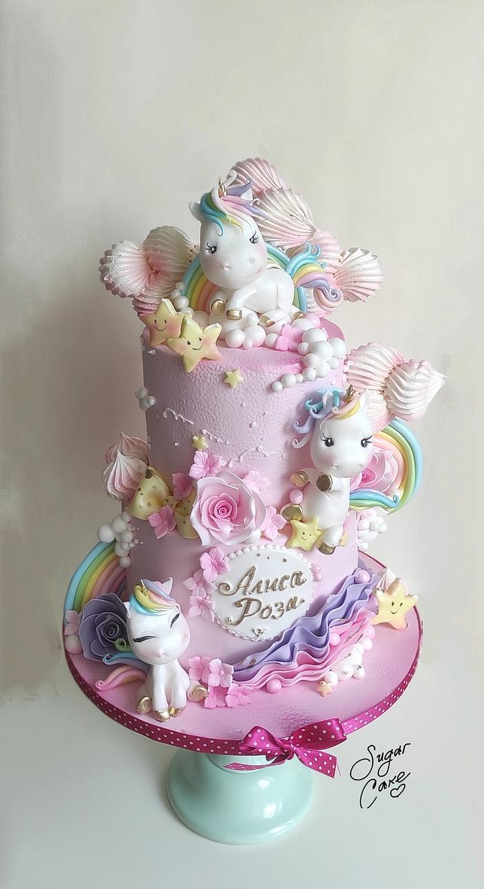 How to Make a Super Cute Rainbow Unicorn Cake | by Becky Pink | Medium