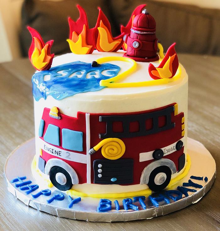 Fire truck birthday cake