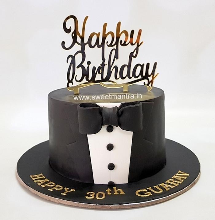 Tuxedo theme cake for boss's birthday - Decorated - CakesDecor