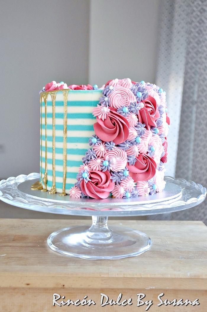 Floral sprinkle cake