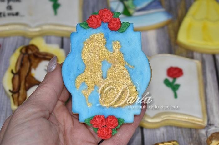 The beauty and the beast cookies handpainted