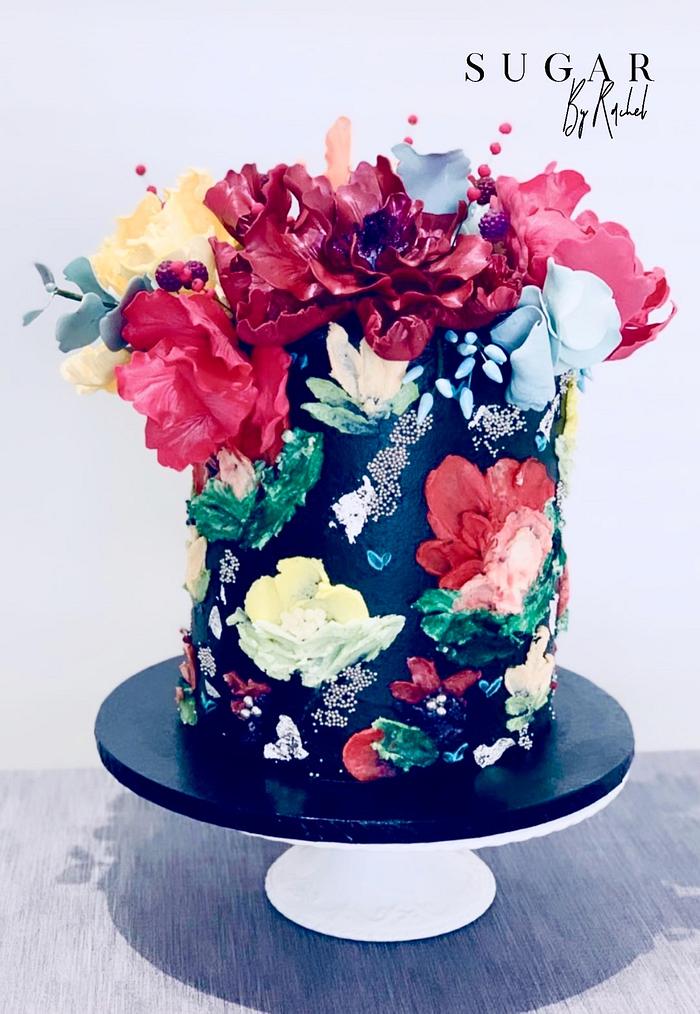 Palette Knife Painted Birthday Cake