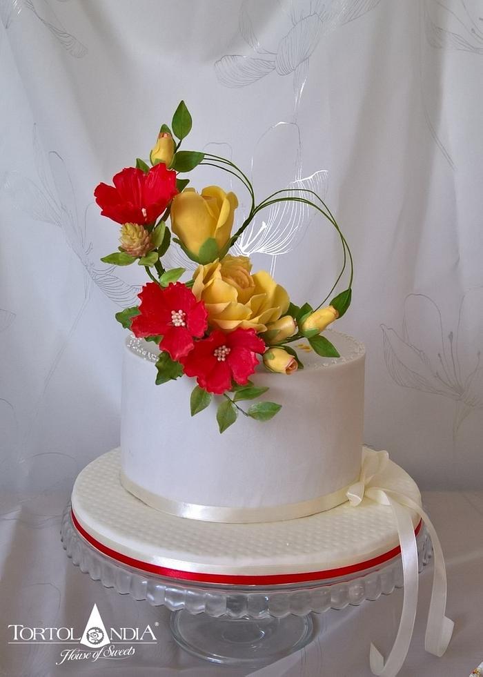 Flowers cake & heart