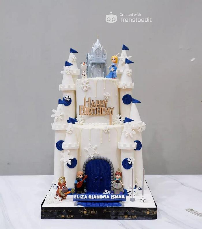 Frozen Cake with a Castle Theme