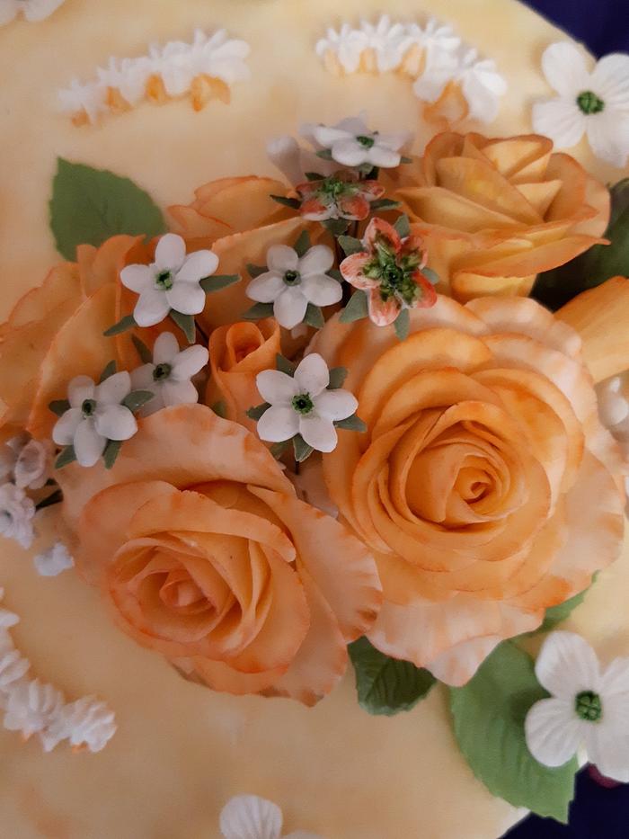 Orange roses cake