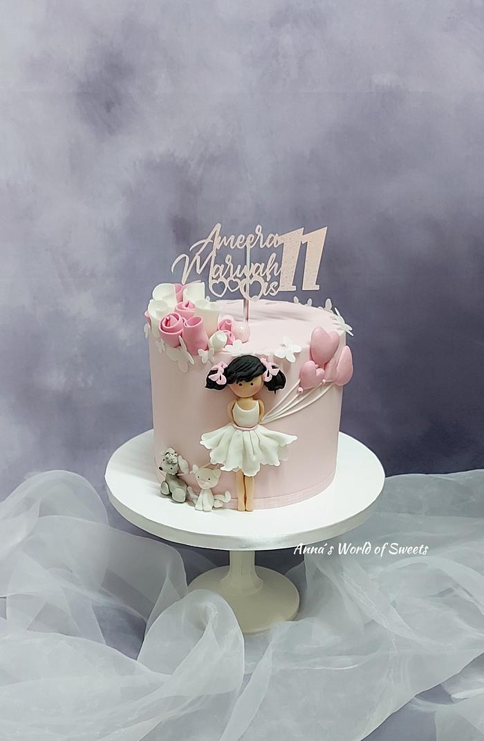 Girl with balloons Cake 