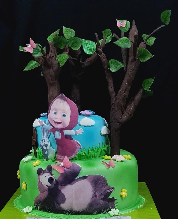 Masha and the Bear cake