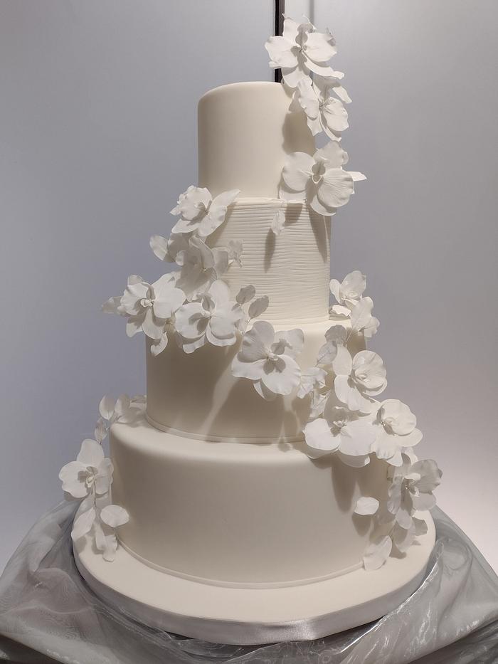 Orchid weding cake.