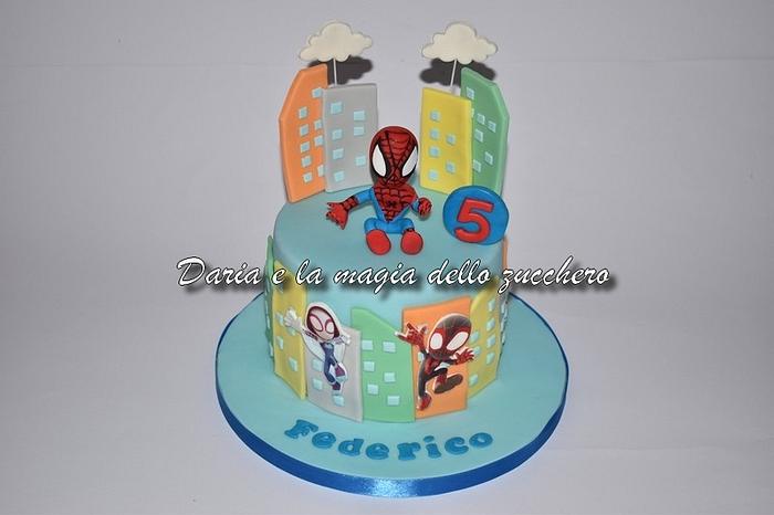 Spidey amazing friends cake - Decorated Cake by Daria - CakesDecor