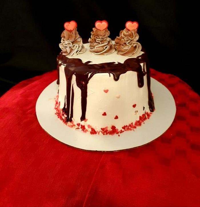 Chocolate Cake with Hearts