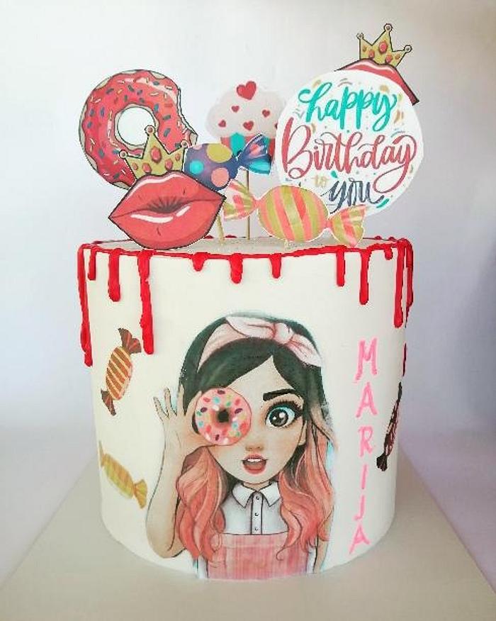 Girl birthday cake