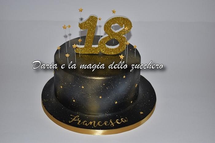 Black galaxy cake