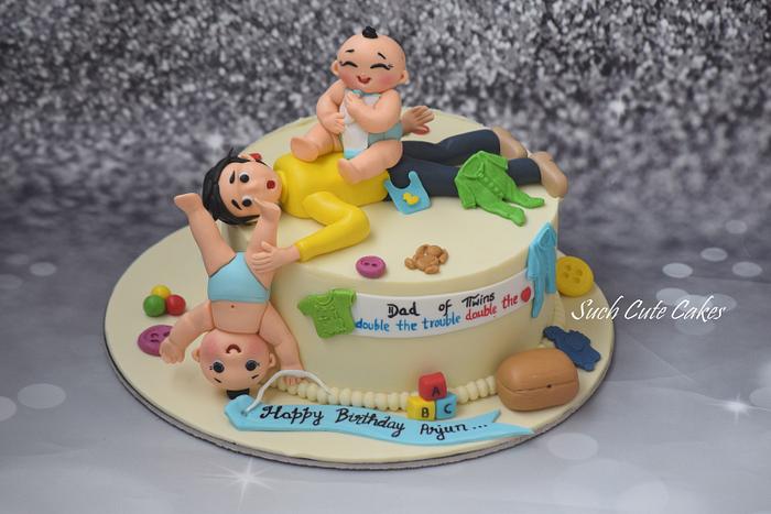 Birthday cake for dad of twins