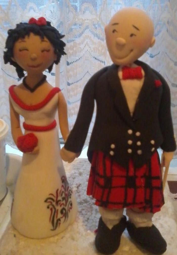 Mr & Mrs cake topper
