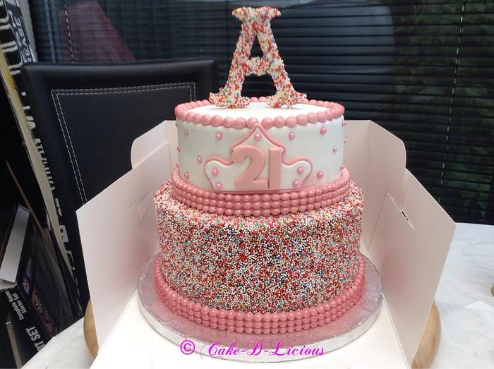 21st Sprinkles Cake