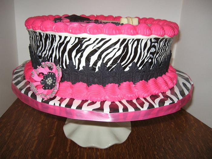 Zebra Graduation Cake