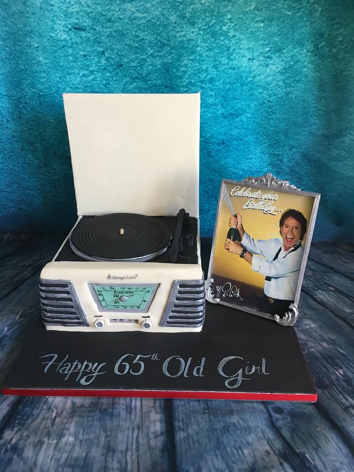 Retro record player and cliff richard