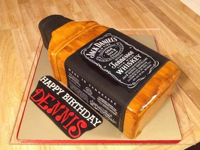 Jack Daniel's Whiskey Bottle Birthday Cake