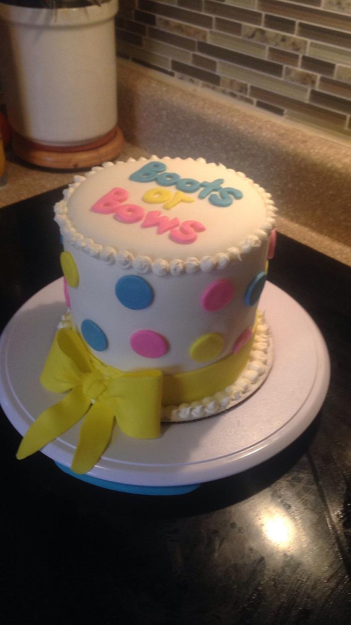 Boots and Bows baby shower cake 