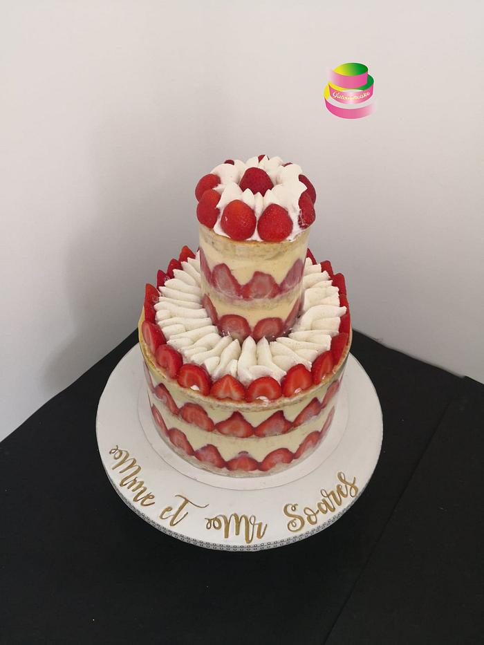 Strawberry wedding Cake