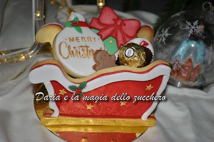 Santa claus sleigh cookies 3d