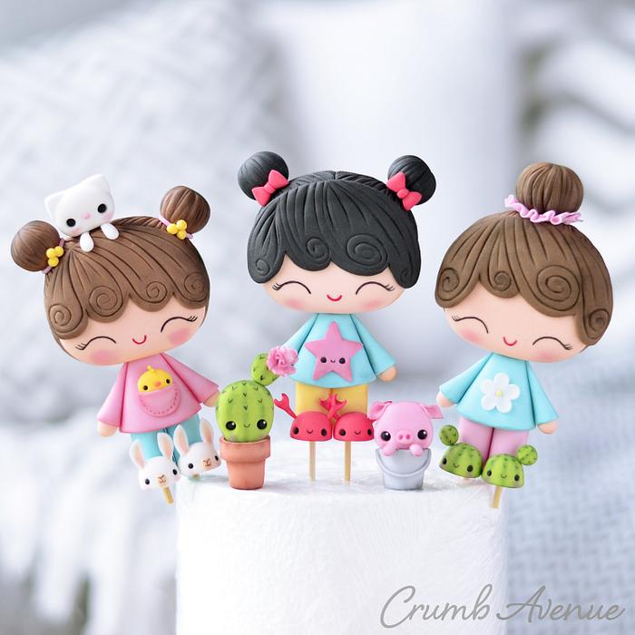 Cute Girl Cake Toppers