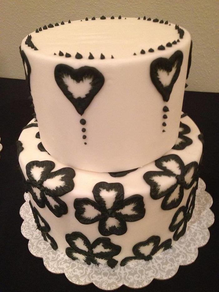 black and white cake lace
