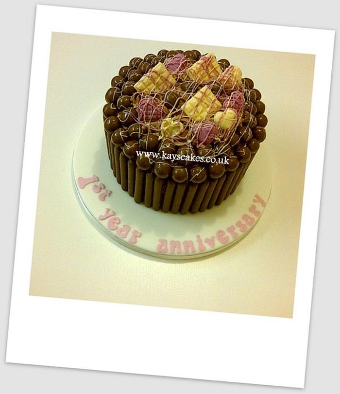 Chocolate Celebration Cake for 1st Wedding Anniversary