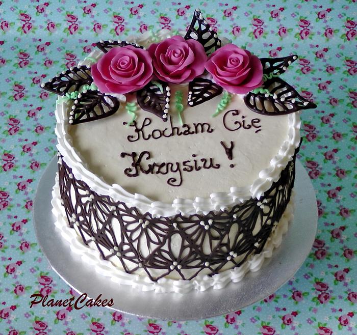 Make A Chocolate Lace Cake Decoration. Fit For A Queen. | Chocolate lace  cake, Cake lace, Cake wraps