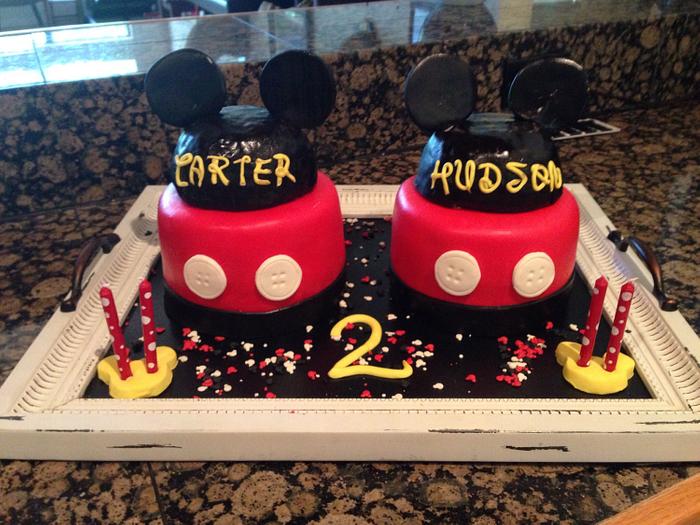 Mickey hats for twins