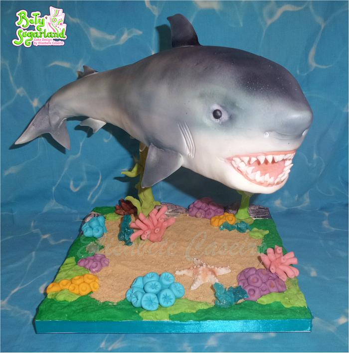 Shark suspended cake