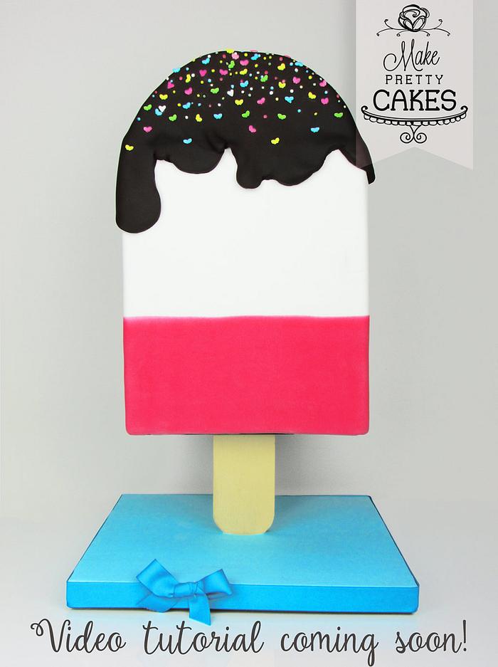 Standing Ice block / popsicle cake - Free tutorial coming