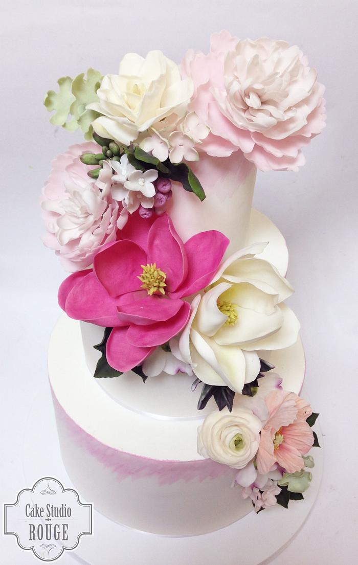 Floral wedding cake