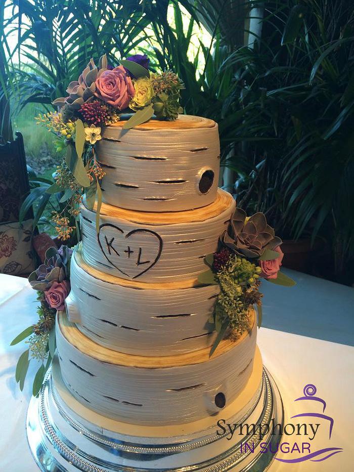Beautiful Tree inspired Wedding Cake
