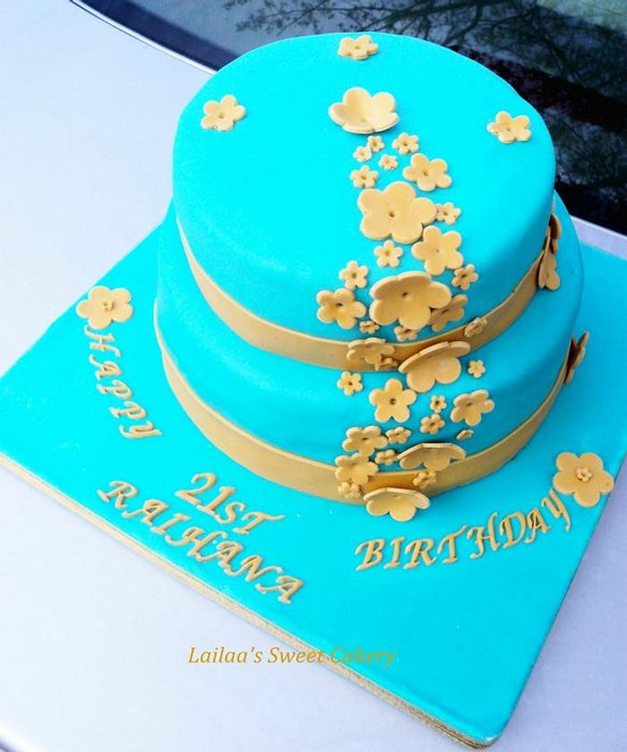 21st Flower Birthday cake!