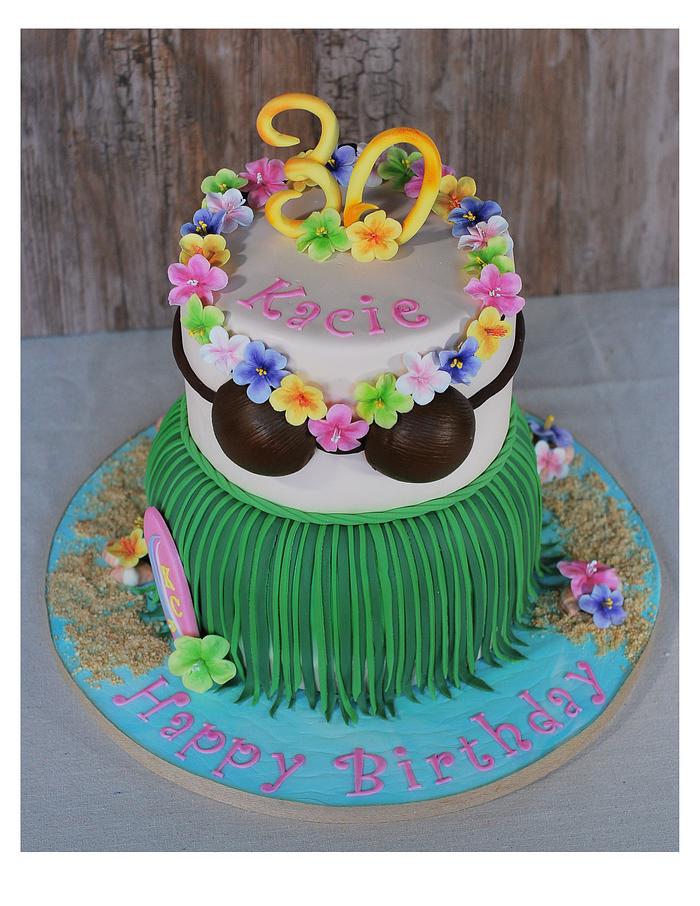 Coolest Hawaiian Luau Birthday Cake