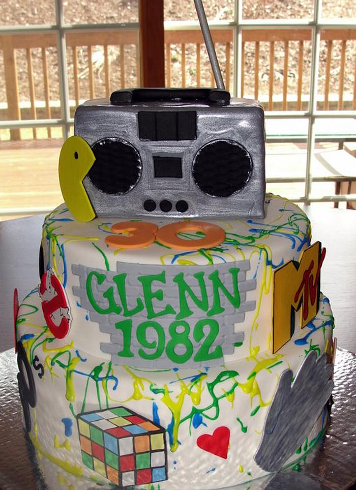 80's themed 30th birthday cake