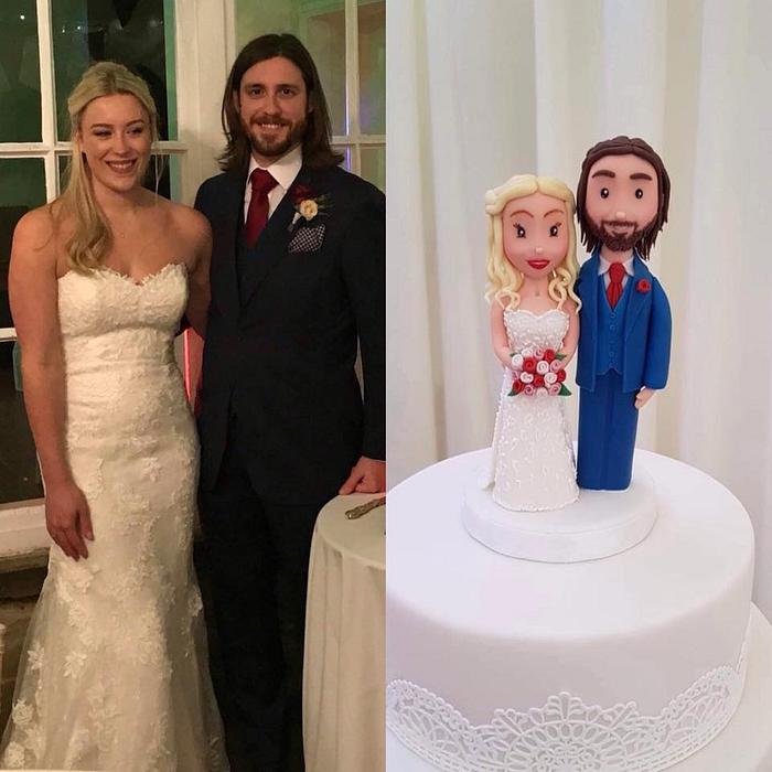 Bespoke Bride and Groom cake topper