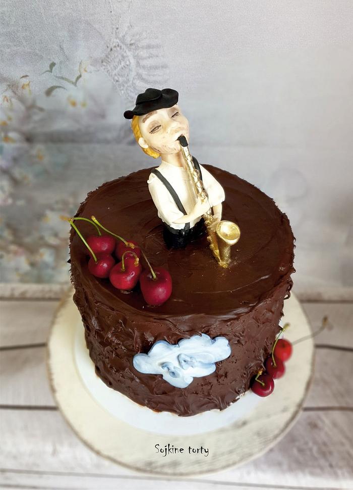 Saxophonist cake:)