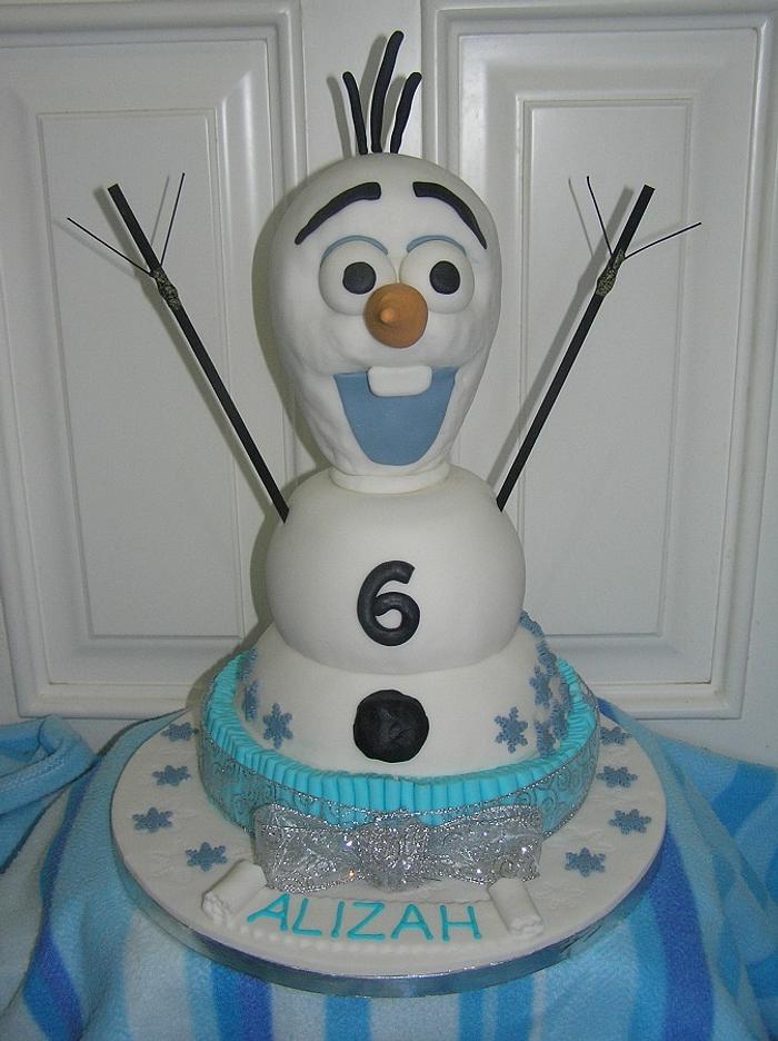 Olaf the Snowman Birthday Cake