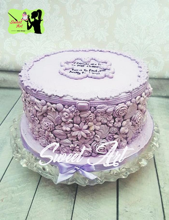 lilac Bas-Relief cake