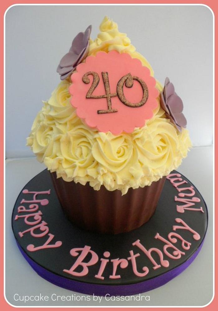 40th Birthday Giant Cupcake