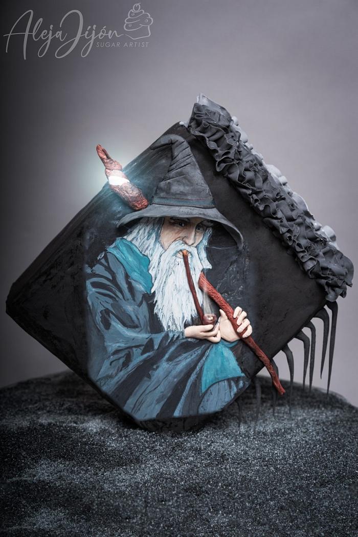 Gandalf painted cake 