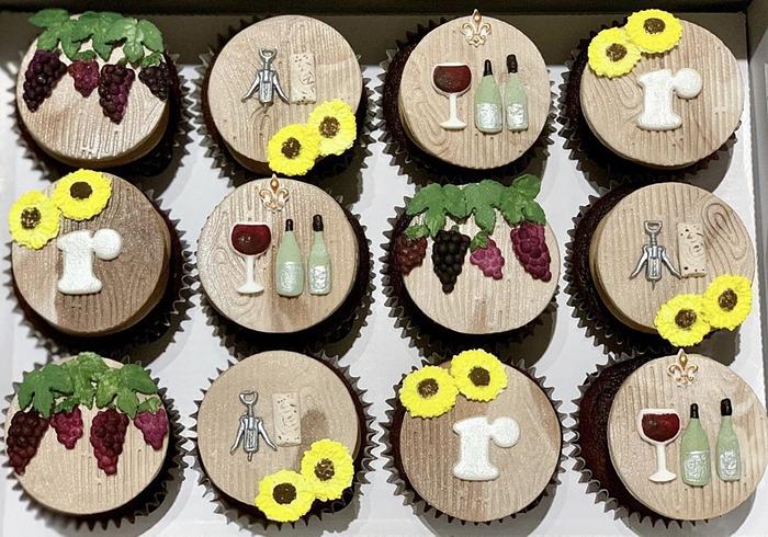 Wine Themed Cupcake Toppers