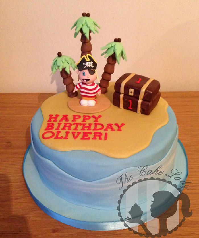 Pirate first birthday cake