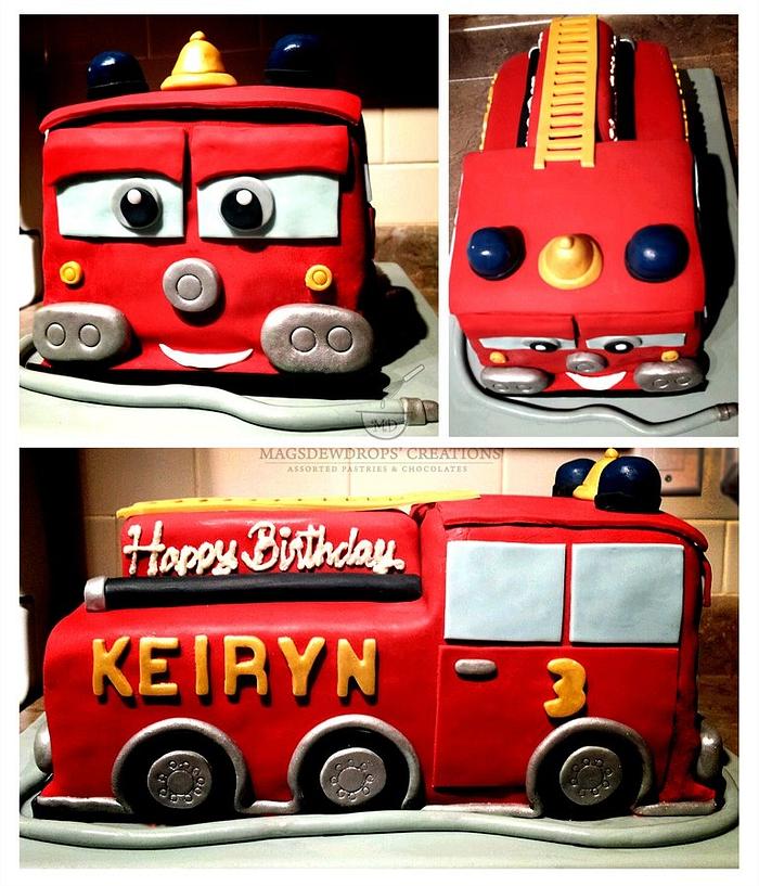 Fire Truck Theme Cake