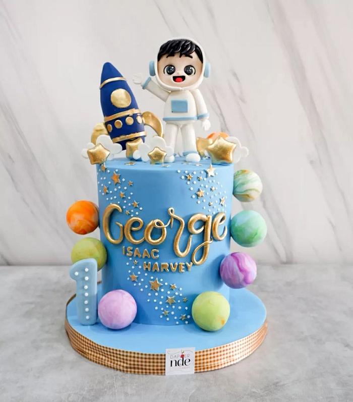 Little Astronaut Birthday Cake