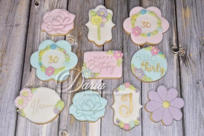 Floral pastel cookies